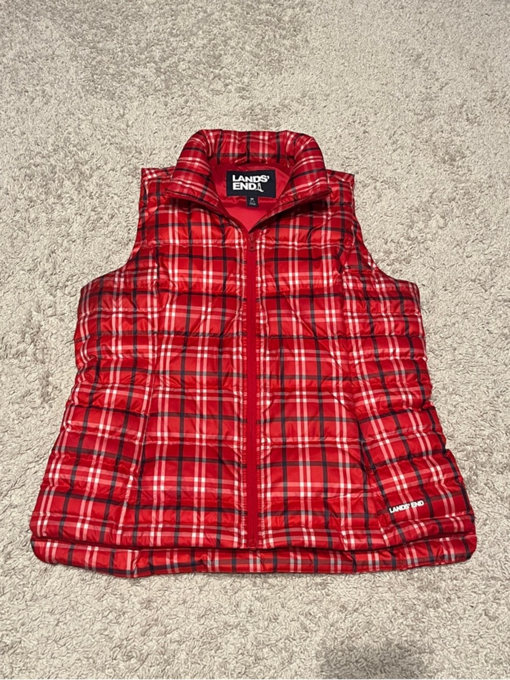 M Land's End Plaid Women's Vest